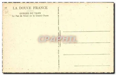 Gorges do Tarn — Le Pas de Souci ou le Grand Chaos — Éditions d'Art Yvon — Verso