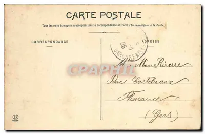 Castelsarrasin - Passeio do Castelo — Poste tipo Labouche Toulouse, n°154 — Verso