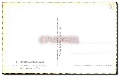 Touet-sur-Var — Stary wieś i dolina Varu — Real-Photo, Paryż — Rewers