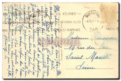 Widok Saint-Raphaël — Côte d'Azur — wydawca Yvon, numer serii nie widoczny — Rewers