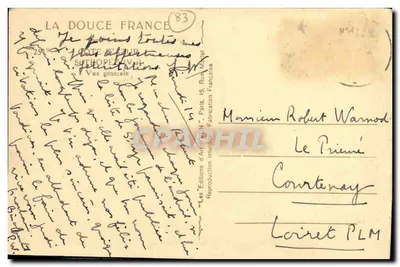 Stara pocztówka St Tropez Ogólny widok — Rewers
