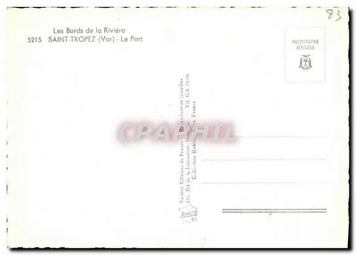 Saint-Tropez (Var) — Il Porto — Société des Éditions de France — Verso