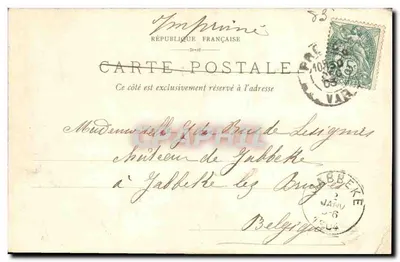 Bilhete postal antigo Frejus Aqueduto Romano — Verso