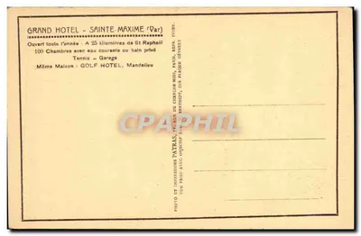 Wielki Hotel Maxime — Sainte-Maxime (Var) — Patras — Rewers