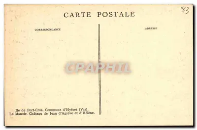 Manoir Jean d'Agrève i Hélène — Wyspa Port-Cros — F. Giraud — Rewers