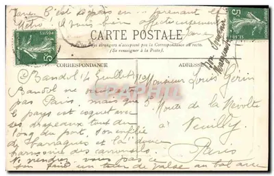Bandol — Promenade dos Palmier — Editor G. Belieu, Bandol — Verso