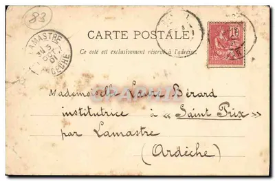 Bilhete postal antigo Vista geral de Bandol sobre o Mar — Verso
