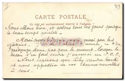 Toulon - A Esquadra - Vista da Bateria Lamalgue — A. Couturier, fot.-editora, Toulon, n°420 — Verso