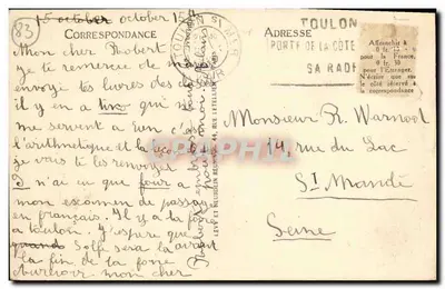 Toulon - Mourillon — Bord de Mer — LL n°15 — Verso