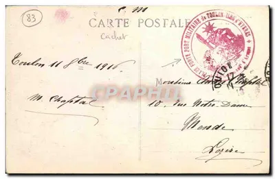 Costa Azul - TOULON - Cap Brun — Vista del Mourillon — DS. — Tarjeta postal militar n°60 — Reverso