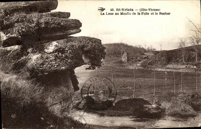 St-Yrieix (Hte-Vienne) — A Loue no Molino da Louve e a Rocha — Editor desconhecido, n° 43