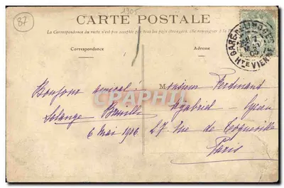 Limoges - Hotel de Ville — wydawca G.C.I. n°3 — Rewers