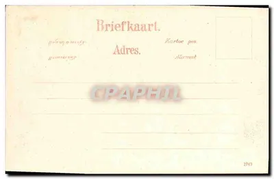 Badplaats Tjipanas by Garoet — vue de montagnes et de maisons près d'un cours d'eau — G. Kolff & Co., Bandoeng — Verso