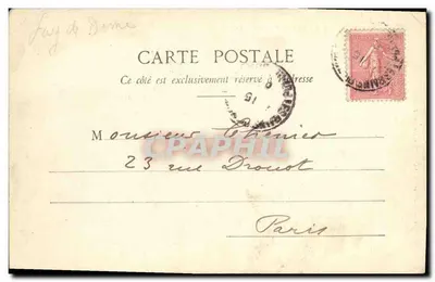 Le Mont-Dore — Le Capucin — éditeur Bougé-Réal, 21 Rue de l'Écu, Clermont-Ferrand, n°218 — Verso