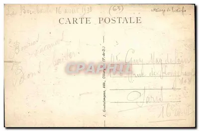 O Mont-Dore — Estrada do Sancy — T. Goultifongas, édit. (63) — Verso