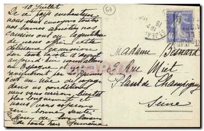 Biarritz - Kasyno Miejskie i Wielka Plaża — Fototypia Labouche Frères, Toulouse, nr 1262 — Rewers