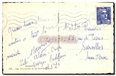Biarritz — Les Hortensias et la Grande-Plage — éditeur C. P. (imprimé en bas à gauche) — n° 300 — Achterkant
