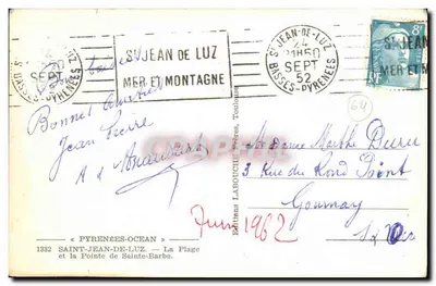Saint-Jean-de-Luz — La Spiaggia — Editore Labouche, n°1332 — Verso