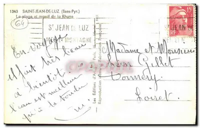Saint-Jean-de-Luz — A praia e o maciço da Rhune — Éditions d'Art Julli, Paris — Verso