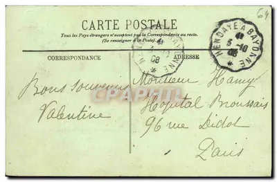 Hendaye — O Ponte e a Entrada da Cidade — LL. — Verso