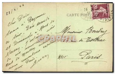 Pyréneje — Jaskinie Bétharram, Jeanne d'Arc na stosie — wydawca nieodczytelny, numer serii 11 — Rewers
