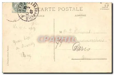 Os Pirineus. Biarritz — Rocher de la Vierge — A. Vihaut, editor Tarbes — Verso