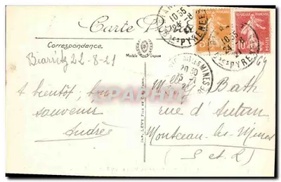 Biarritz — Effetto di onde al Rocher Percé — LL — Verso
