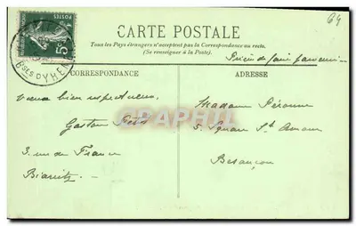 Biarritz — No Rocher de la Vierge em tempo ruim — LL. — n° 238 — Verso