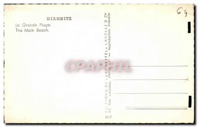 Biarritz — A Grande Praia — Editor Estel — Verso