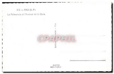 A Palmeraie e a Avenida da Estação — Pau — Edições Chantecler, n° 202 — Verso