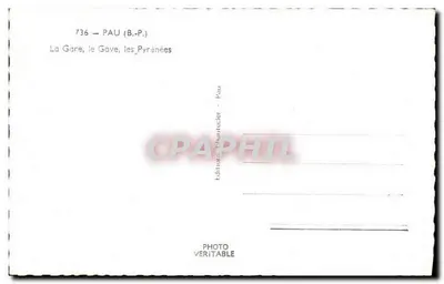 A Estação, o Gave, as Pirineus — Pau — Editor Chuntocler — Verso
