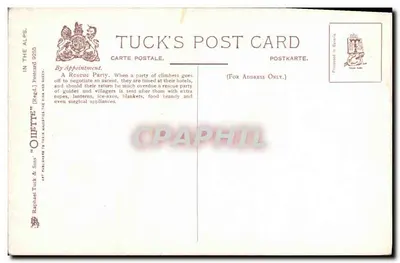 W Alpach — Zespoł z ratownictwa — Tuck & Sons n° 9255 — Rewers