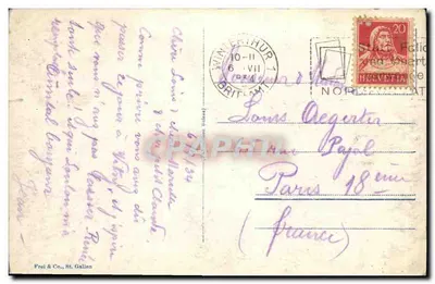 Pählensee m. Allmann u. Hundstein — vista lacustre em montanha — Frei & Co., St. Gallen, n° 2035 — Verso