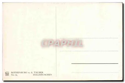Scena wiejska — kobieta karmiąca kury przed domem — obraz Johna Binder — wydawca Rothenburg o. d. Tauber, n°19 — Rewers