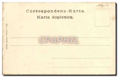 Dubrownik z Lokruma — widok miasta i wyspy Lokrum — wydawca Phot. u. Verlag J. Kulina, Ragusa — Rewers