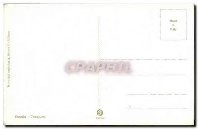 Wenecja — Traghetto — Własność artystyczna A. Serocchii, Mediolan — Rewers