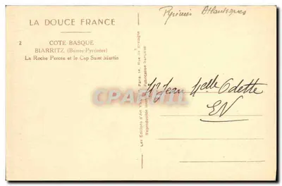 Biarritz — A Rocha Perforada e o Cabo Saint-Martin — Yvon — Verso