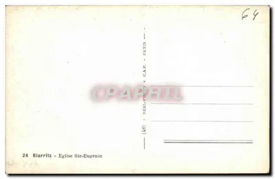 Blarritz - Igreja de Santa Eugênia — C.A.P. - Paris — Verso