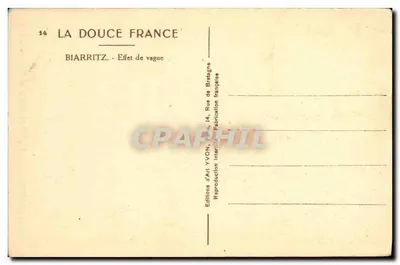 Biarritz — Effetto d'onda — Edizioni d'Arte Yvon, Parigi — Verso