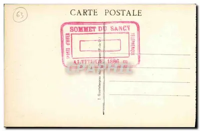 Puy de Sancy — 1886 m n.p.m. — G. D'O. nr 1438 — Rewers
