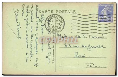 Zamek Tournoel — Auvergne — wydawca J. Goutierfanges, n° 1189 — Rewers
