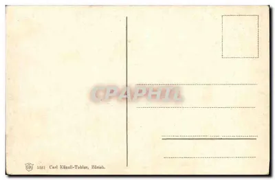 Locarno, Madonnna del Sasso — vista de um portal com lago e montanhas nevadas — editor Carl Künzli-Tobler, Zürich, n° 5381 — Verso