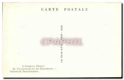 Interior Renascentista — Villefranche-de-Rouergue — Les Cartes A.P.A. POUX - ALBI — Verso