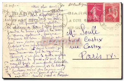 O « Basta » à maré alta — Biarritz — editor A.P.H. n° 55 — Verso