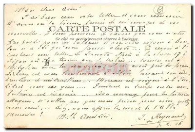 Bilhete postal antigo Alençon — O Castelo — Verso