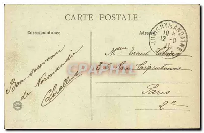 DÔMFRONT (Orne) — Agonia — 24 maja 1874 — scena oblężenia z tekstem historycznym — znak pocztowy 15c — Rewers