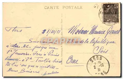Flers - Wejście do Parku Zamkowego — Normandia, wydawnictwo Artisitiques P. Lepage, n°22 — Rewers