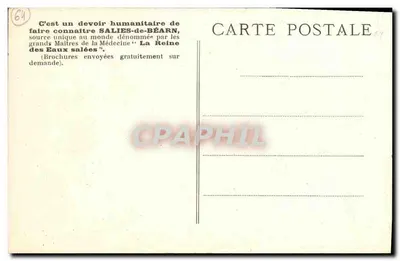 Salies-de-Béarn (B.-P.) — Zakład Termalny — Korytarz kabinek — Rewers