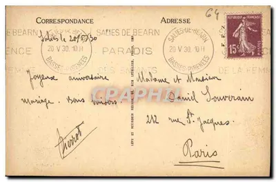 SALIES-DE-BÉARN — Uitzicht op Saleys — De Waterval — Boekhandel F. Gieudes, Ed. LL — Achterkant