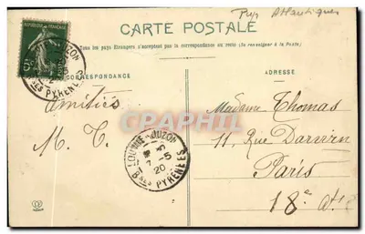 Wioska Izeste i w tle Louvie-Juzon — Les Basses-Pyrénées — Fototypia Labouche Frères, Toulouse, n° 549 — Rewers